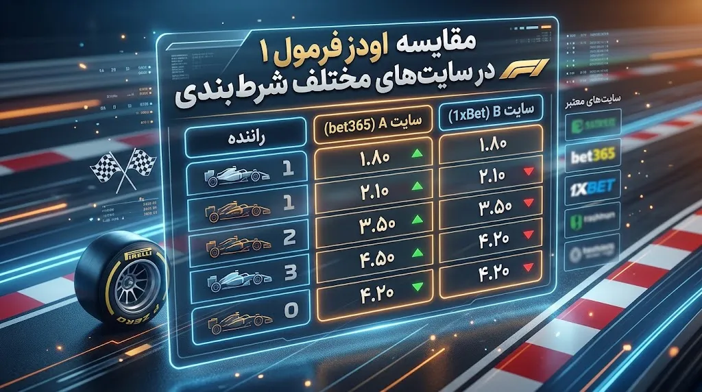مقایسه اودز فرمول 1 در سایتهای مختلف شرط بندی