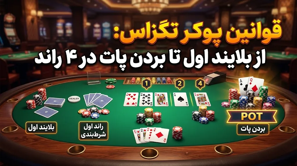 قوانین پوکر تگزاس: از بلایند اول تا بردن پات در ۴ راند